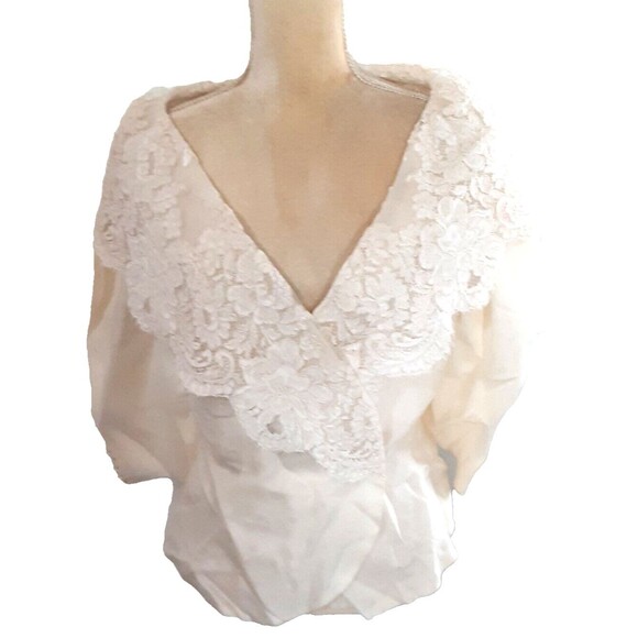 Vtg Watters & Watters Ivory 100% Silk Formal Jacket blouse sz 10 wedding - Picture 1 of 7